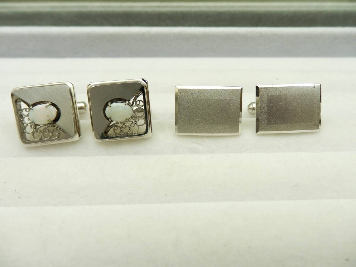 SILVER・F オパール等のカフス 2種 約17.45g 現状品 売り切り拍卖