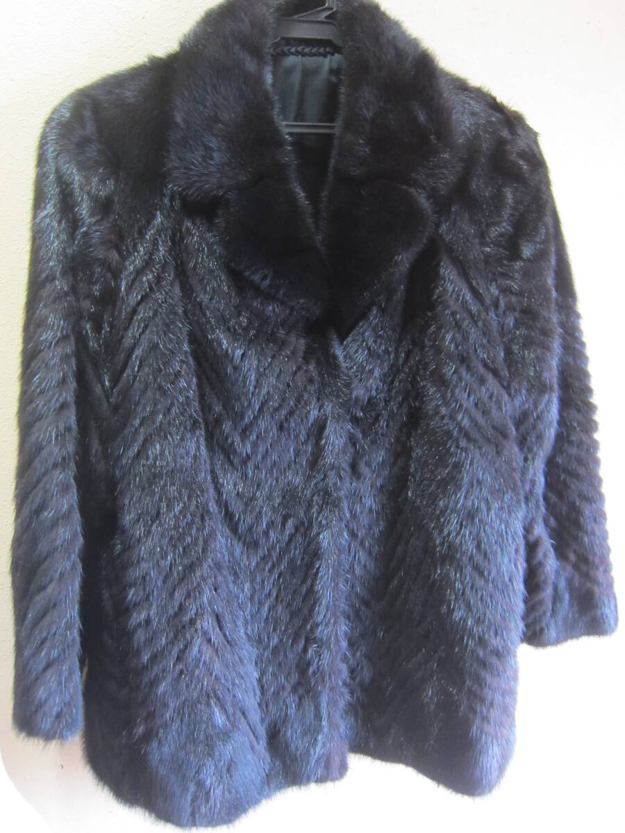 特大 15号 ミンク MINK 毛皮 コート ジャケット レディース 大きいサイズ ダークミンク ブラックミンク サファイヤミンク 管理H拍卖