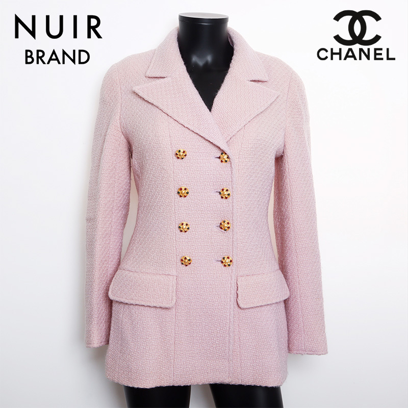 シャネル CHANEL ジャケット SIze38 96A ココマーク グリポアボタン ピンク拍卖