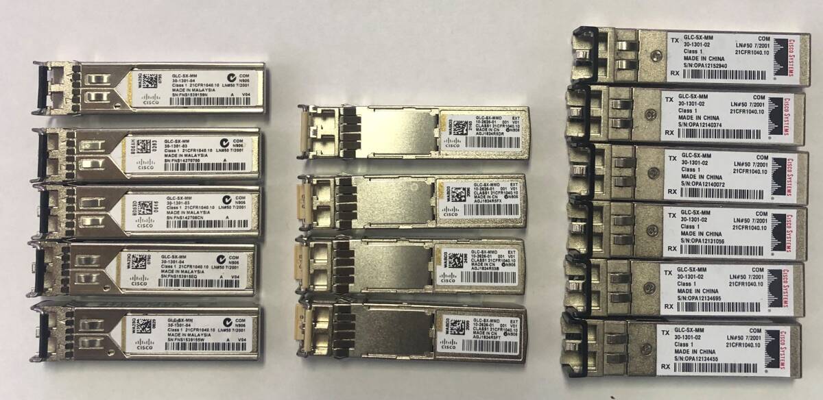 【15本セット】CISCO シスコ モジュール GLC-SX-MM (30-1301-03/04) 5本 GLC-SX-MMD (10-2626-01) 4本 GLC-SX-MM (30-1301-02) 6本拍卖