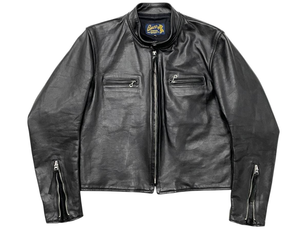 希少 40 AERO LEATHER CLOTHING 製 BUCO THURSTON エアロレザー ブコ シングルライダースジャケット ホースハイド 馬革 J-100 J-57拍卖