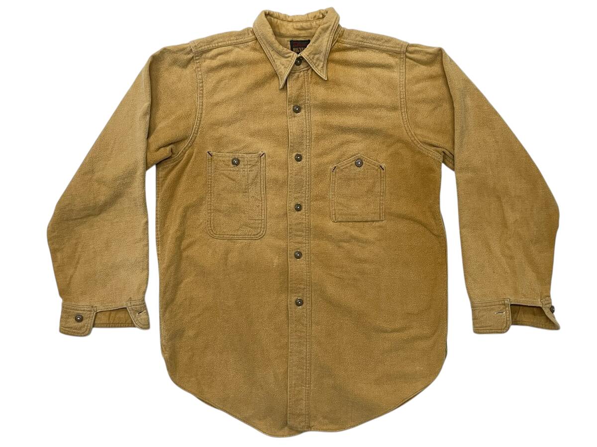 スペシャル 山ポケ 40s BIG YANK ビッグヤンク コットンネルシャツ ワークシャツ ガチャポケ マスタード ビンテージ オリジナル拍卖