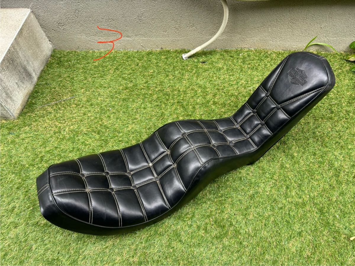 当時物 純正オプション キングアンドクイーン シート ハイバック ハーレー ショベルヘッド パンヘッド アイアン ビンテージ チョッパー拍卖