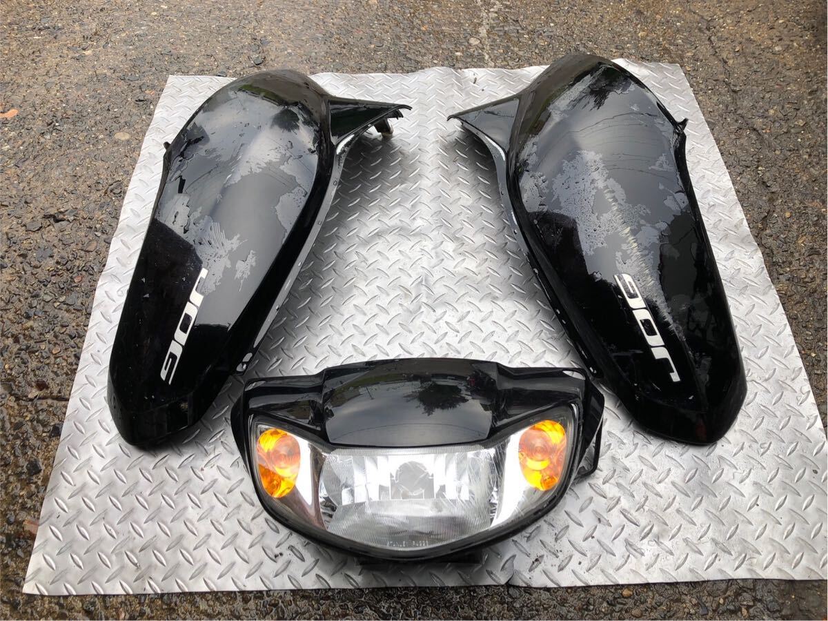 56516■ ヤマハ ジョグ JOG AY01 (110番台〜) 純正 ヘッド ライト カバー サイド ボディ 外装 セット 黒色拍卖