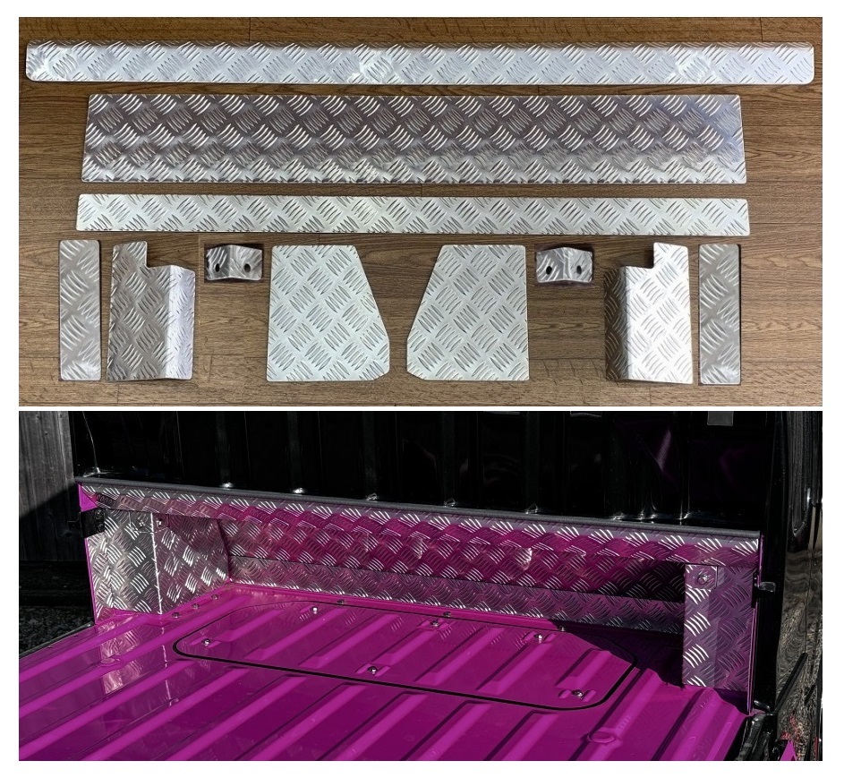 ■軽トラック ハイゼットジャンボ S500P用 キャビンアンダーバックパネル アルミ縞板 11点SET拍卖