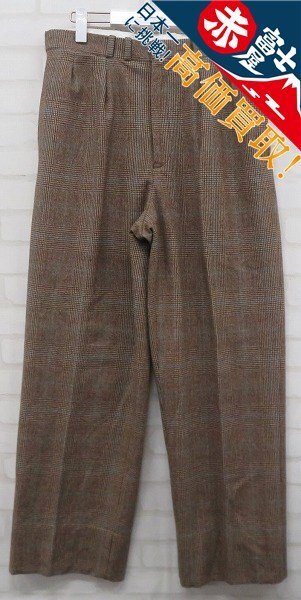 3P7810/MAATEE&SONS 2PLEATS TROUSER JEFFERY マーティー&サンズ グレンチェック パンツ拍卖