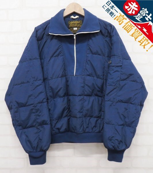 3J5143/EDDIE BAUER ハーフジップダウンジャケット 黒タグ エディーバウアー ビンテージ拍卖