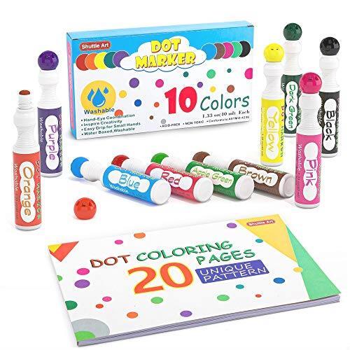 ● Shuttle Art ドットマーカーペン 10色セット 40ml 水性 水で洗える 子供用 【期間限定】拍卖