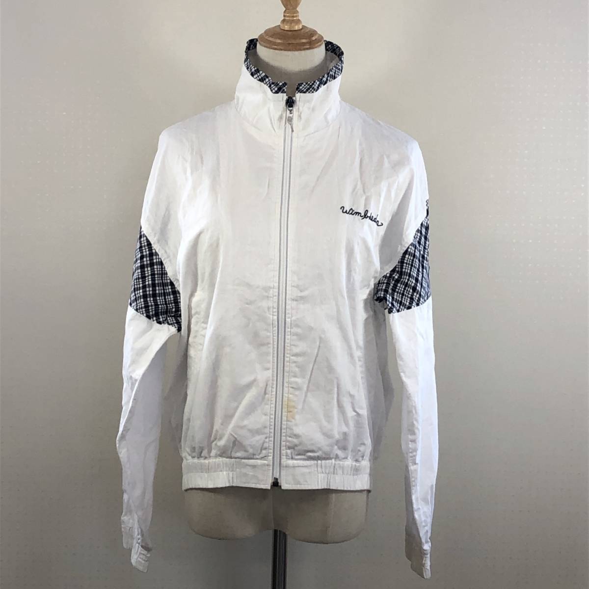 YZ0227 Wimbledon ウィンブルドン レディース トップス スポーツウェア 長袖 薄手 Mサイズ 白 綿100%コットン春秋 テニスウェア スポーティ拍卖