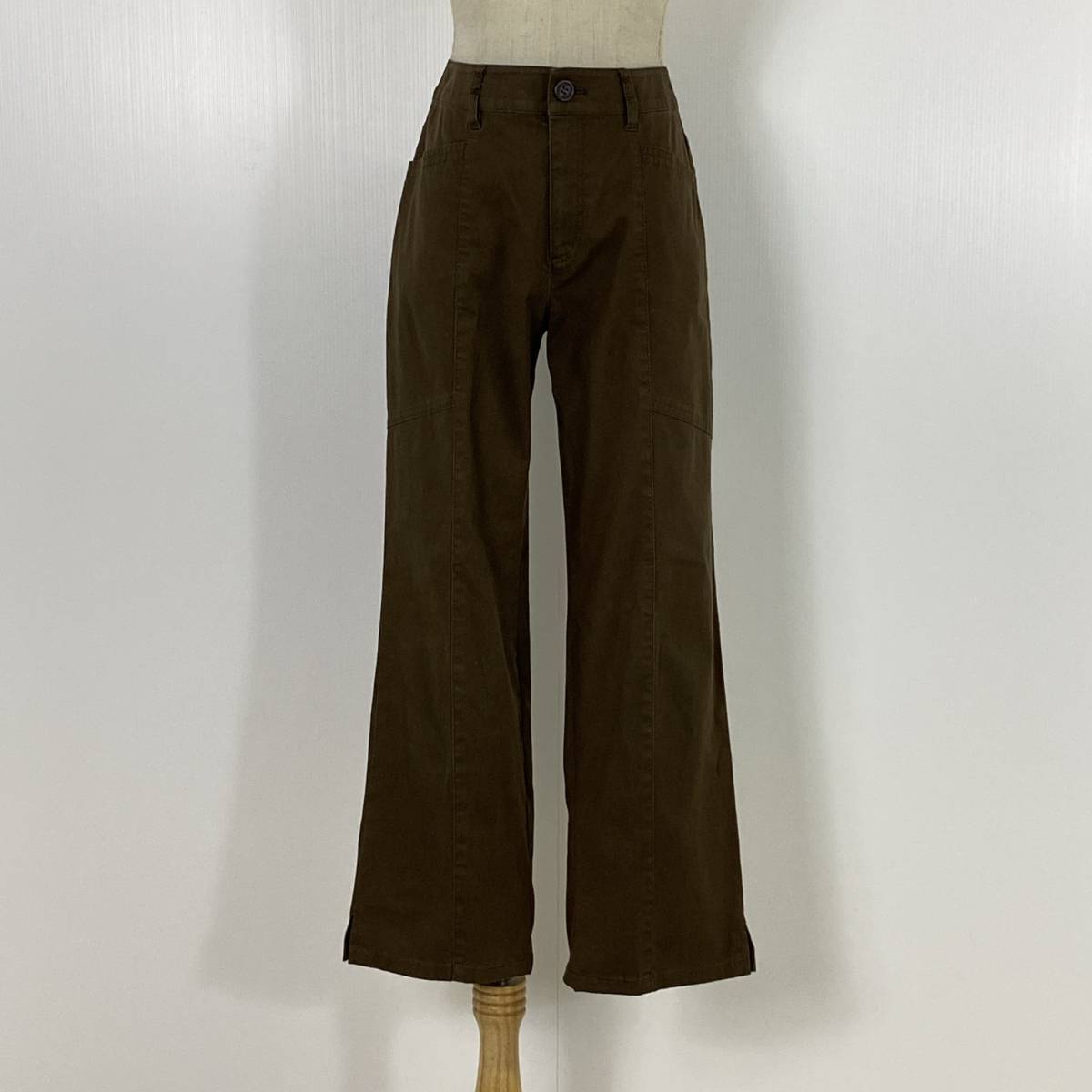 YZ0905 SIMPLE LIFE シンプルライフ レディース 綿・麻 ストレートパンツ ブラウン ボトムス カジュアルコーデ シンプル 万能 USED 古着拍卖