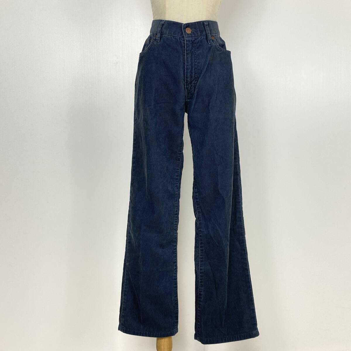 YZ1125 美品 UNIQLO ユニクロ レディース コーデュロイ ストレートパンツ W76 万能 カジュアルコーデ シンプル かわいい ブラック USED古着拍卖