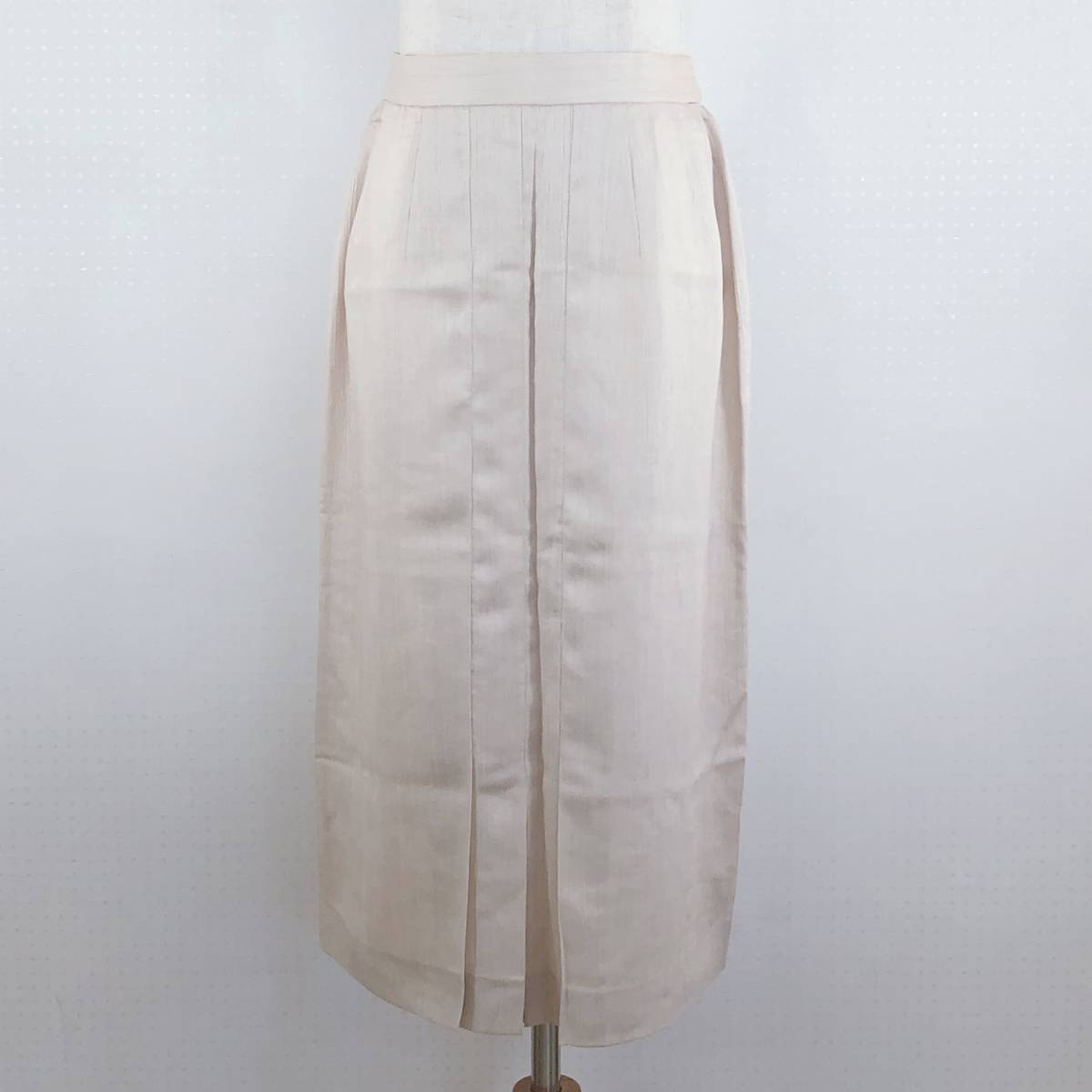 YAS0550 タグ付 JANE MORE ジェーンモア レディース ボトムス スカート 膝下丈 薄手 ウエスト63サイズ ベージュ オフィスカジュアル 春夏拍卖