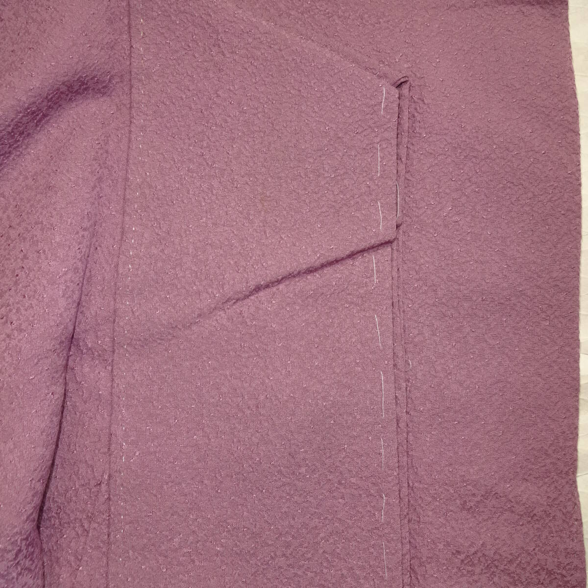 リメイク用着物 一つ紋 縮緬 色無地 正絹拍卖