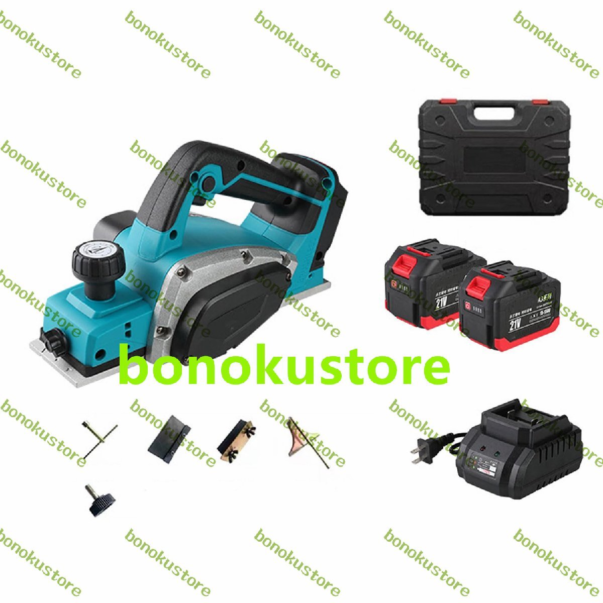 1300W コードレス木工かんな 14000rpm ポータブル電動ハンド木工かんな リチウム電池 2個と充電器付き かんな深さ 0~2mm 建設現場拍卖