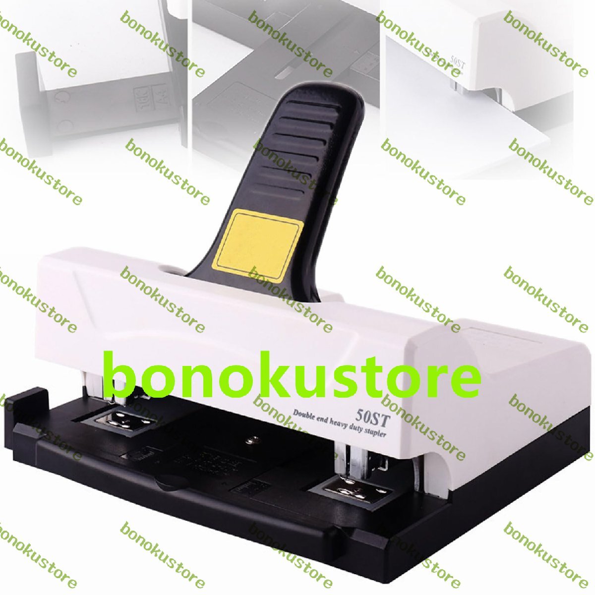 デスクトップダブルヘッドホッチキス A4/16K 2列標準ホッチキスボタン ポップアップ針スロット付き 50枚綴じ容量 2-15mm用紙挿入深さ拍卖