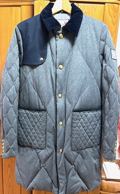 美品:最高級MONCLERモンクレールガムブルーロングダウンサイズ1クリーニング済み拍卖
