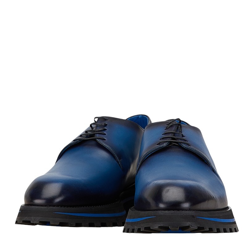 ルイ ヴィトン ゴンクール ライン パティーヌ ローファー サイズ:7 ブルー ブラック レザー メンズ LOUIS VUITTON 【中古】拍卖