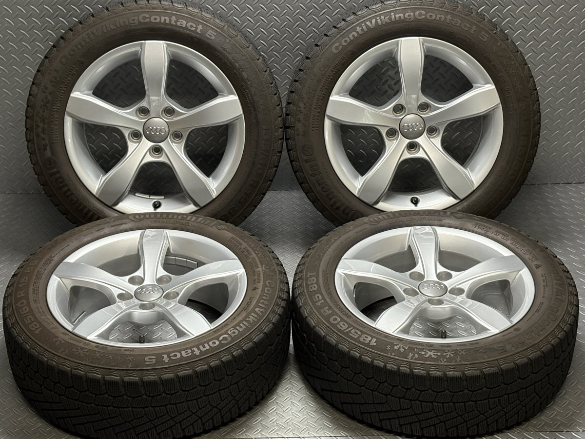 アウディ A1 15インチ 6J +29 5穴100 純正 ホイール Continental ContiVikingContact5 185/60R15 コンチネンタル (24090129)拍卖