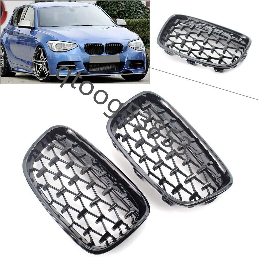車 フロントグリル フードグリル キドニーグリル 流れ星スタイル グリル ABS製 ガーニッシュ カスタム グレードアップ 適合車種 BMW 1シリ拍卖