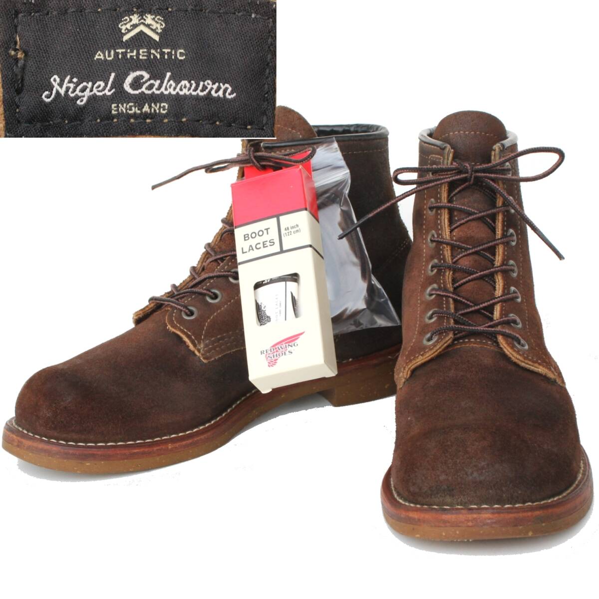 (43512)希少REDWING4618レッドウィング限定ナイジェルケーボン8.5D約26.5cm (マンソンブーツ茶ブラウン2012年発売2013年製ハリスツイード)拍卖