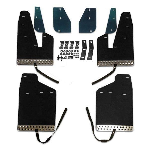 マッドガード EVA樹脂製 ベルト付き デリカ D5 泥除け オフロード 専用設計 1台分 ブラック H19年1月~H31年2月 新品 WD100470-BK拍卖