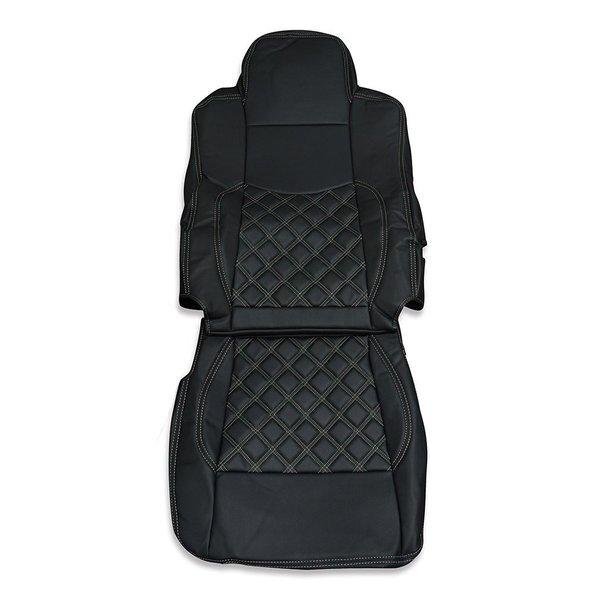 シートカバー 三菱ふそう スーパーグレート 艶無し 黒レザー 助手席 左側 トラック ブラックステッチ AP-CV005L-BK拍卖