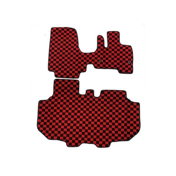 N-BOX JF3 JF4 エヌボックス ベンチシート車用 フロアマット 内装マット 1列目 2列目 2P レッドチェック 滑り止め JP-DT0303BR拍卖