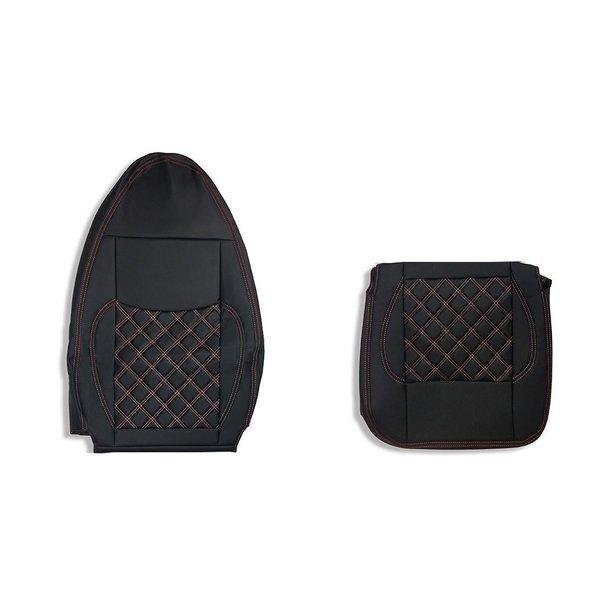 三菱ふそう ベストワン ファイター シートカバー 艶無し 黒 助手席用 ダイヤモンドレッドステッチ AP-CV006L-RL拍卖