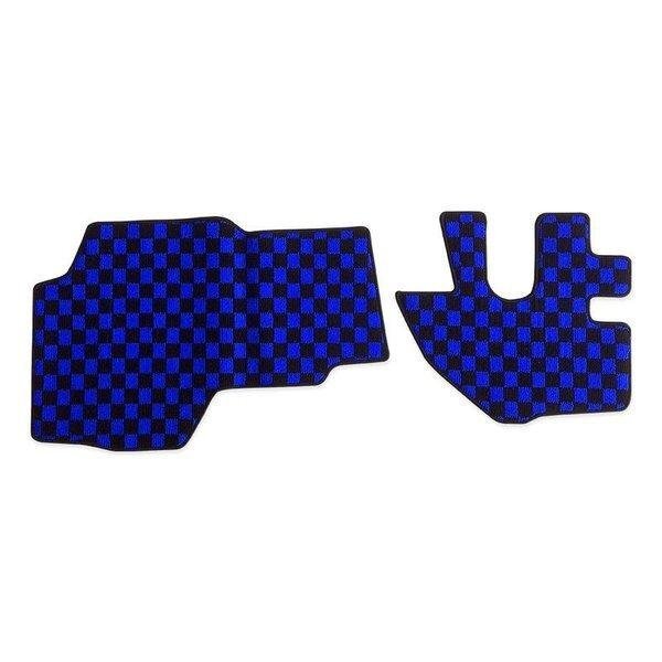 07エルフ タイタン アトラス コンドル 標準 ハイキャブ フロアマット フロント ブルー x ブラック チェック 青x黒 PA-TFM28-BL拍卖