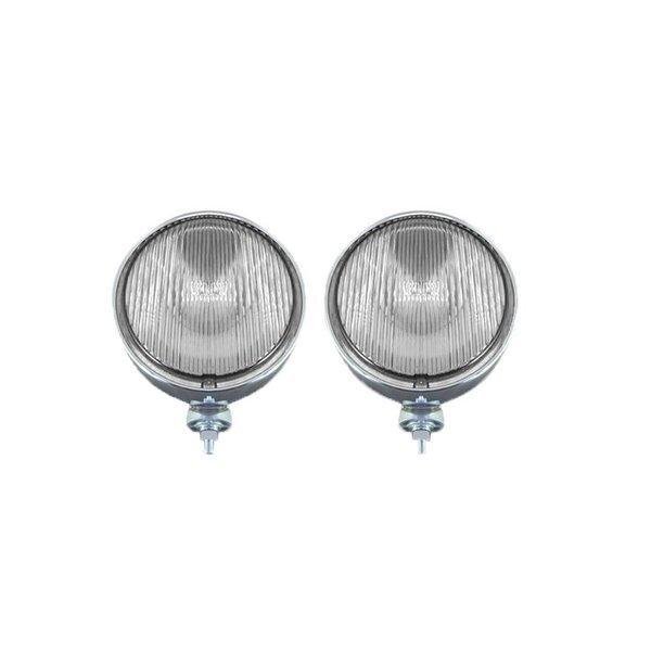 フォグランプ クリアレンズ 作業灯 黄 20φ 100W 24V ハロゲン H3 レトロ仕様 丸 メッキ 2個セット 汎用品 AP-D0003拍卖