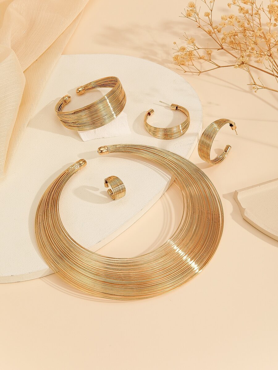 ジュエリー レディース セット ブライダルジュエリーセット ネックレス イヤリング ブレスレット 5点セット拍卖