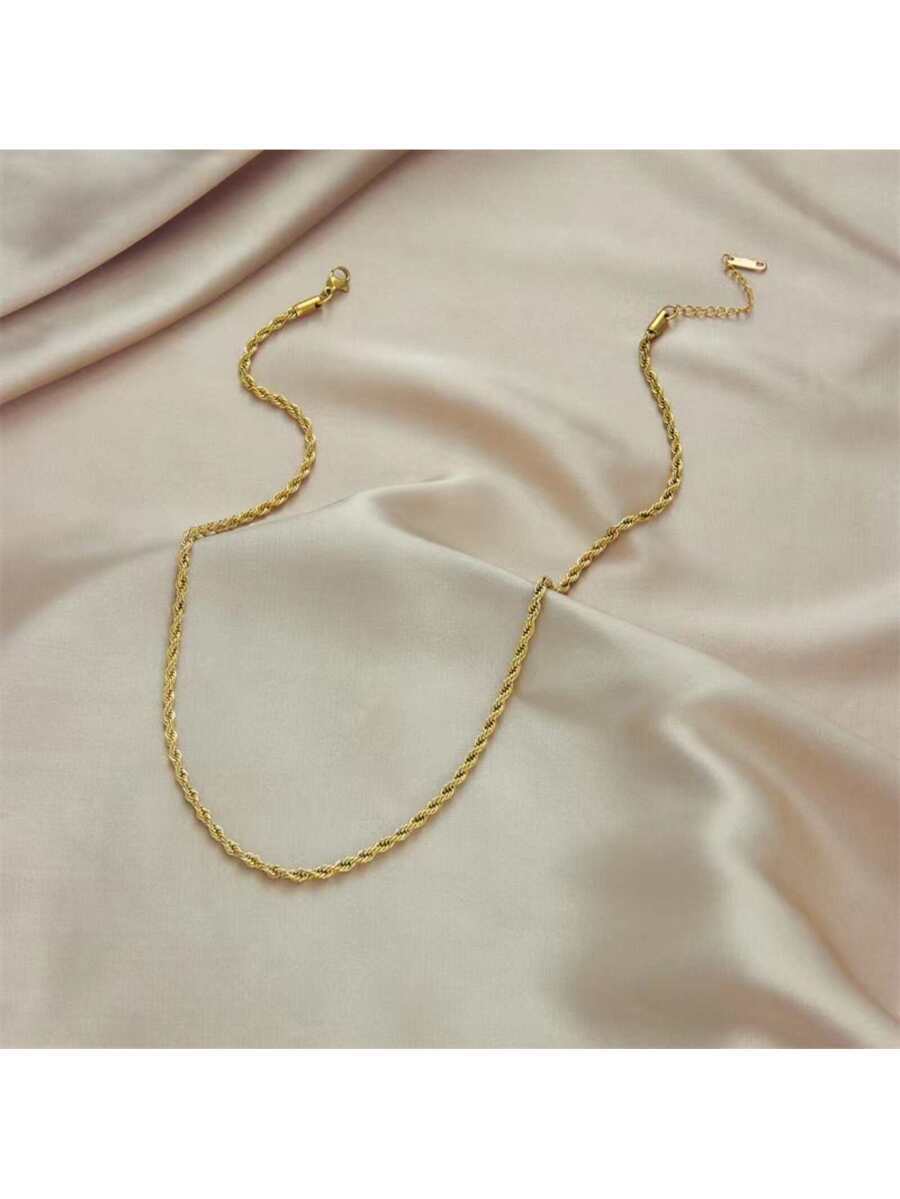 ジュエリー レディース セット 1セット ヴィンテージ ファッショナブル 手作り ステンレス鋼 ツイスト ロープ チェーン ネック拍卖