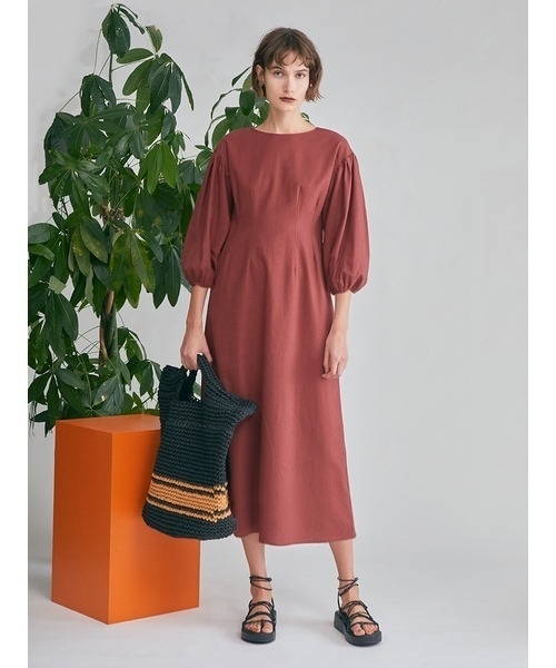 Mila Owen ボリュームスリーブリネンワンピース★ミラオーウェン拍卖