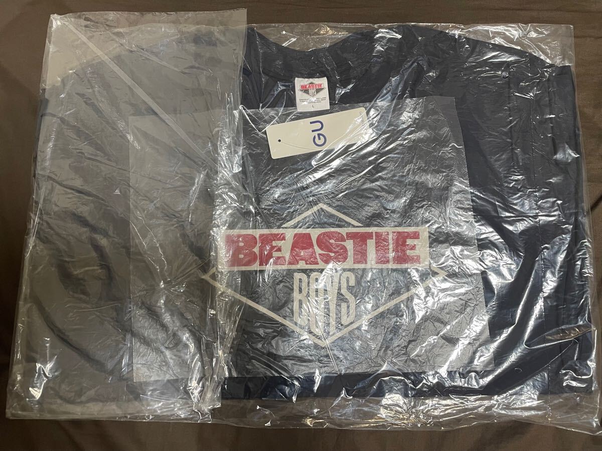 新品! BEASTIE BOYS ビースティーボーイズ ビッグTシャツ ネイビー L / GU ジーユー コラボ / 半袖 5分袖 紺 / Tシャツ 拍卖
