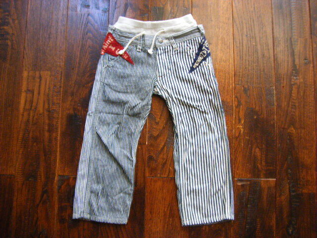 ★送料込★DENIM&DUNGAREE/デニムアンドダンガリー USED★100★VINTAGE/ヴィンテージ加工ヒッコリーパンツ★Ron Herman/ロンハーマン拍卖