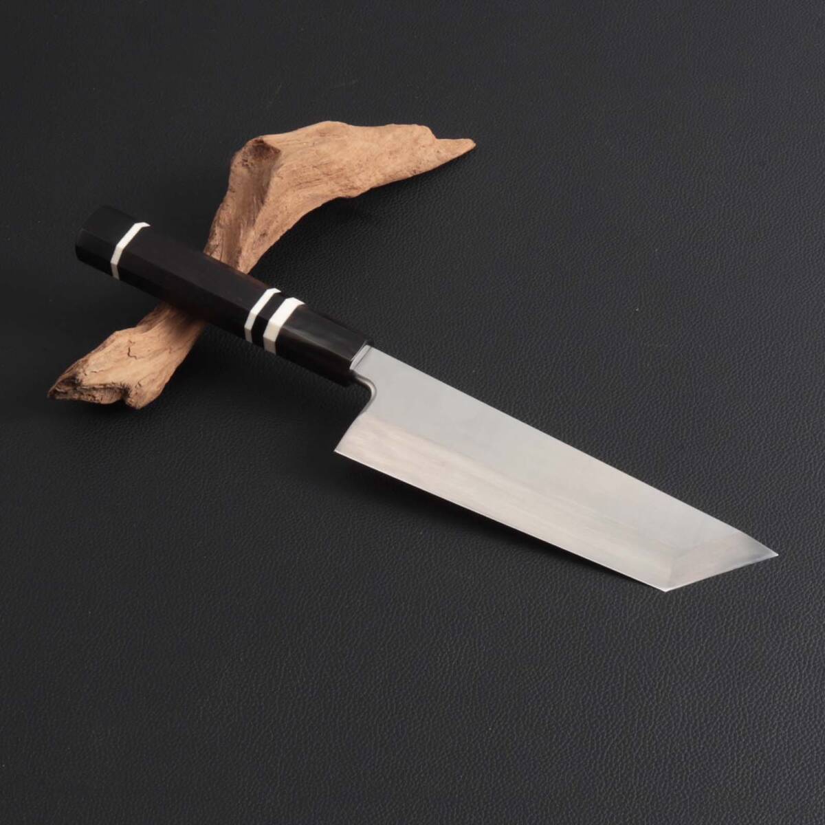10513 鰻裂き包丁 江戸裂きうなぎ包丁 6寸 刃渡り180mm 刺身包丁 刃は究極の切れ味 和包丁 黒檀黒水牛角白三本巻八角柄拍卖