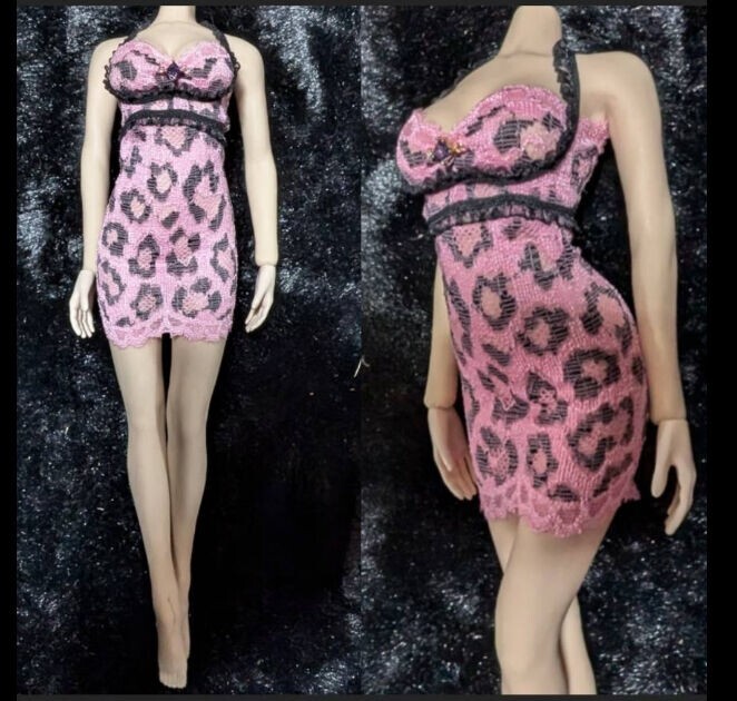 1/6ドール用ファイセンS07 クールガールTBLeague ピンクヒョウ柄 ドレス拍卖