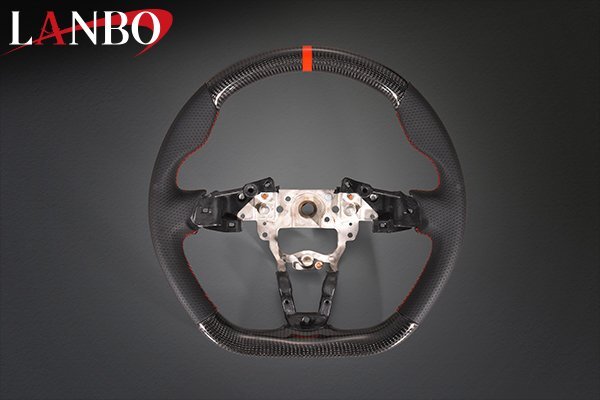【M's】 マツダ ND ロードスター LANBO プレミアムスポーツ ステアリング ウェットカーボン × リアルパンチングレザー CB016A ランボ拍卖