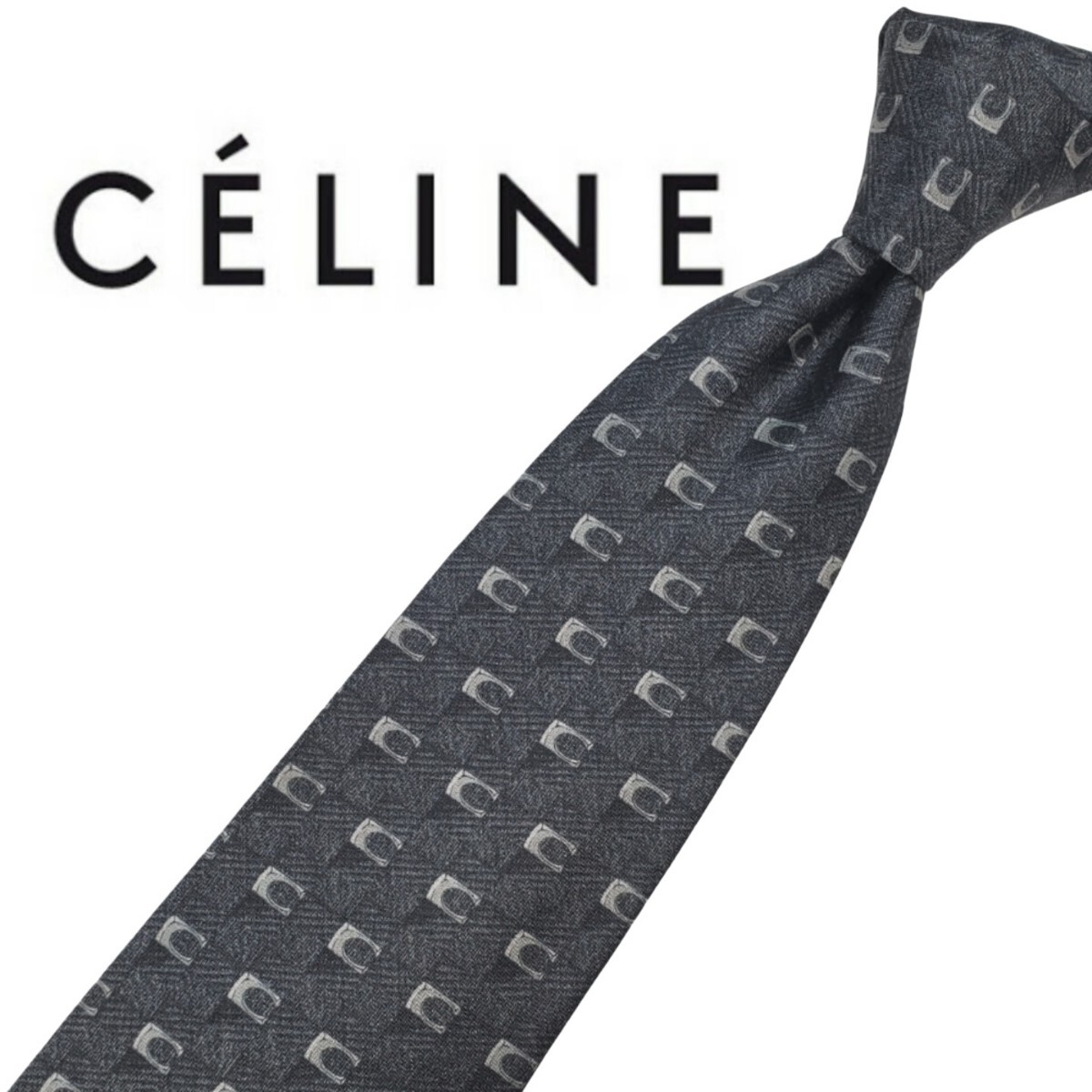 718/ 美品 CELINE セリーヌ 中古 ネクタイ拍卖