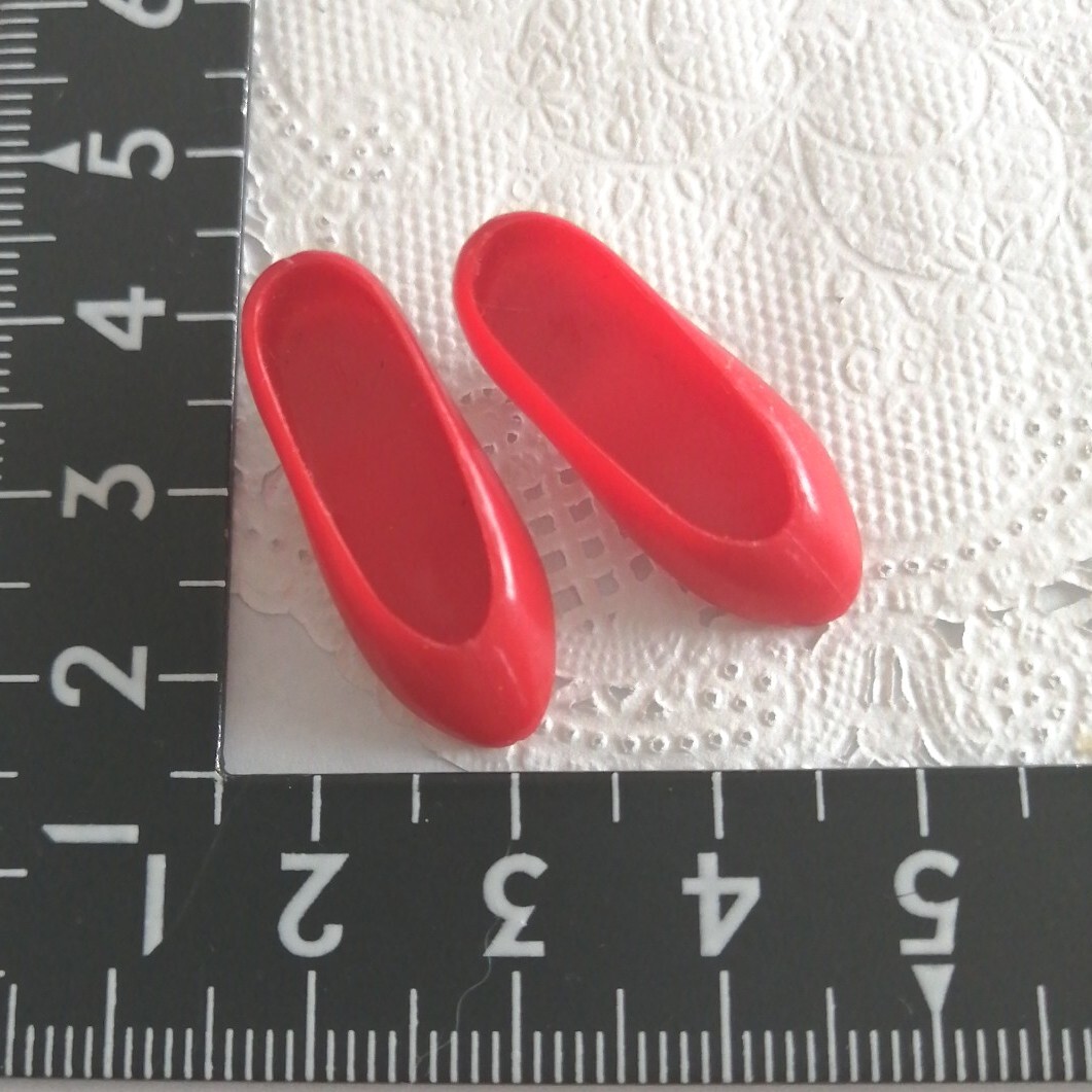 2r0104 ドール用 シンプル パンプス 赤 ジェニー リカちゃん ハッシュタグリカちゃん 1/6ドール拍卖