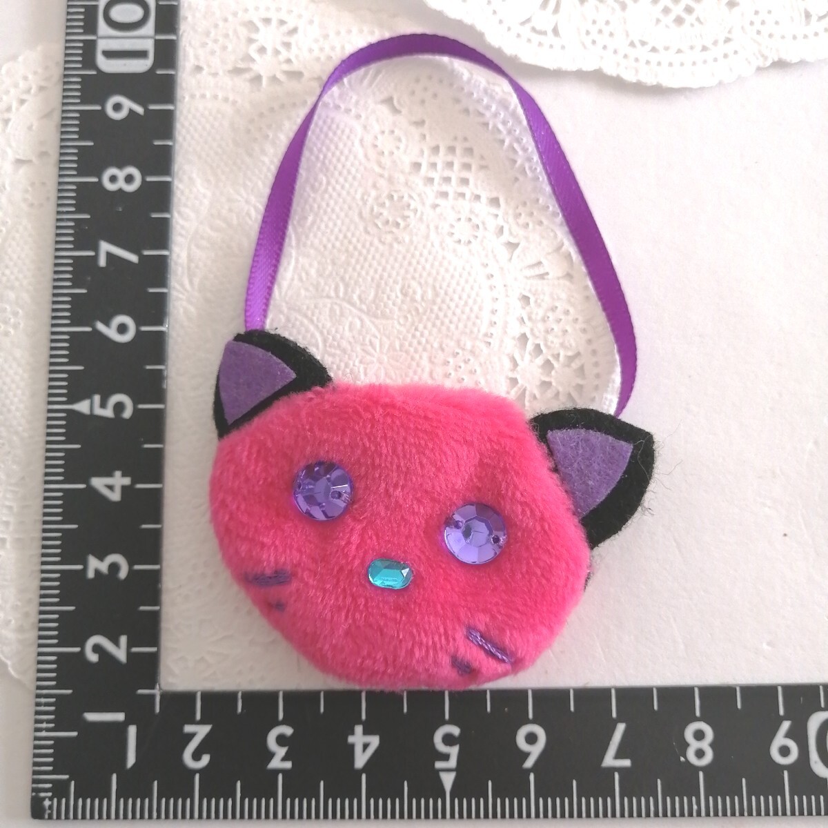 4r1126 ドール用 ふわふ ショルダーバッグ 猫 紫×ピンク ピュアニーモ リカちゃん ブライス 1/6ドール拍卖