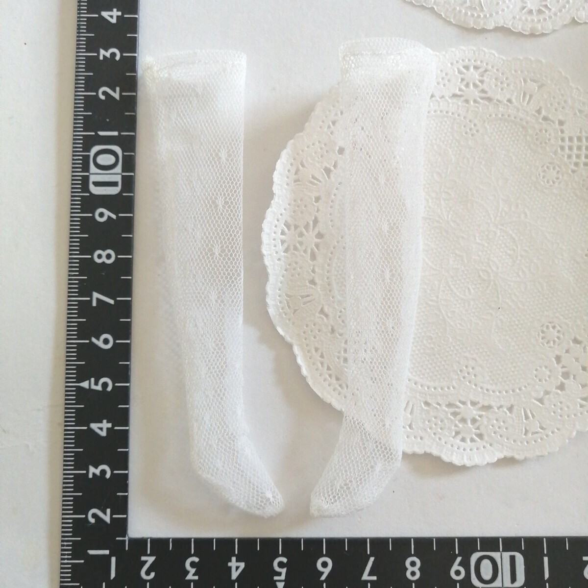 4r1002 ドール用 白 網タイツ ガーター ストッキング レース ピュアニーモ ジェニー リカちゃん拍卖