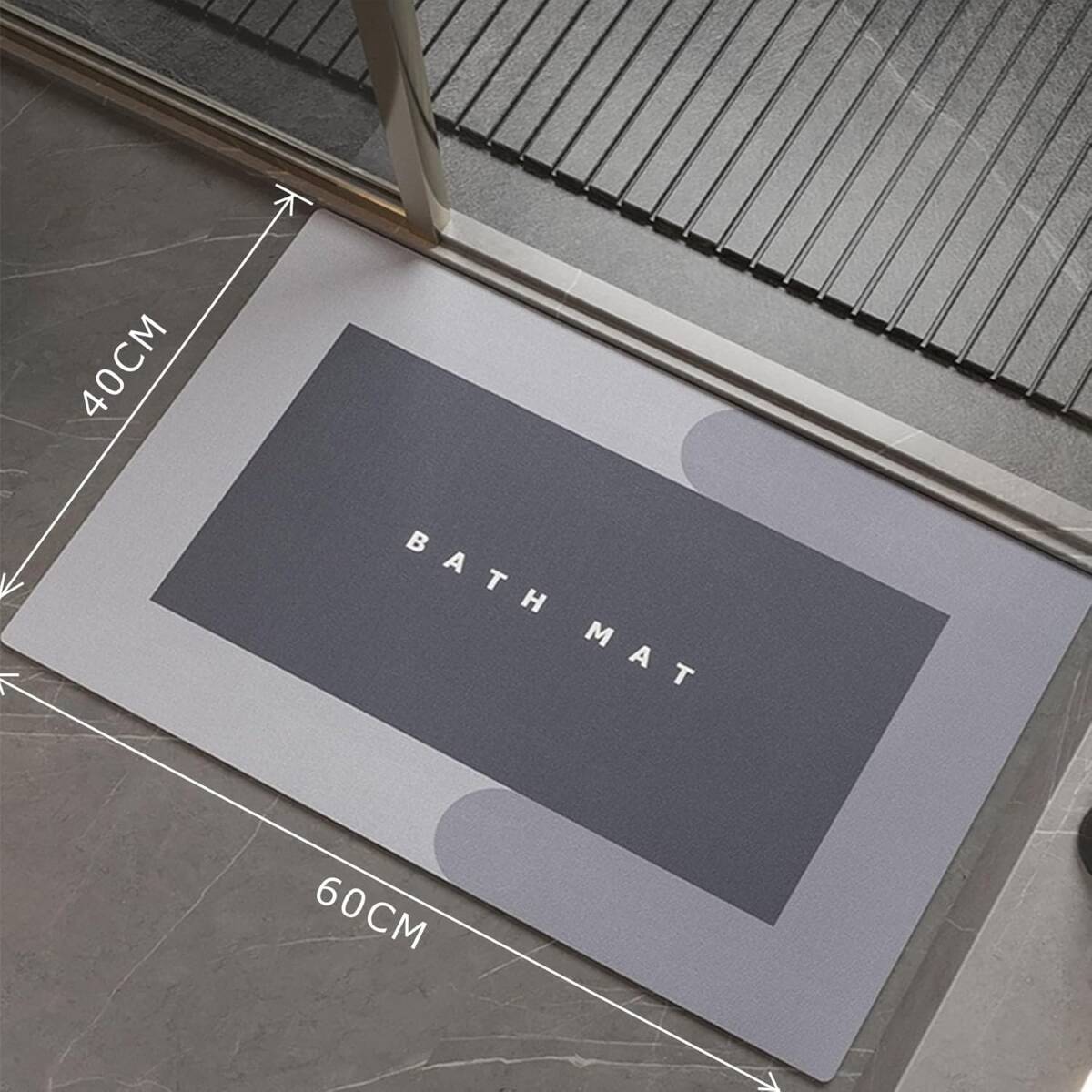 ●お風呂マット 吸水 滑り止めマット バスマット 吸水性が良い 速乾 足拭き吸水 玄関マット 柔らかい 洗濯可能 40X60cm(グレー)拍卖