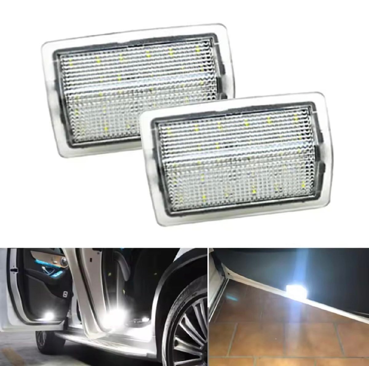 激白光 ! 交換式 ! LED カーテシランプ ルームランプ メルセデス ベンツ W166 ML350 ML63 SUV Mクラス拍卖