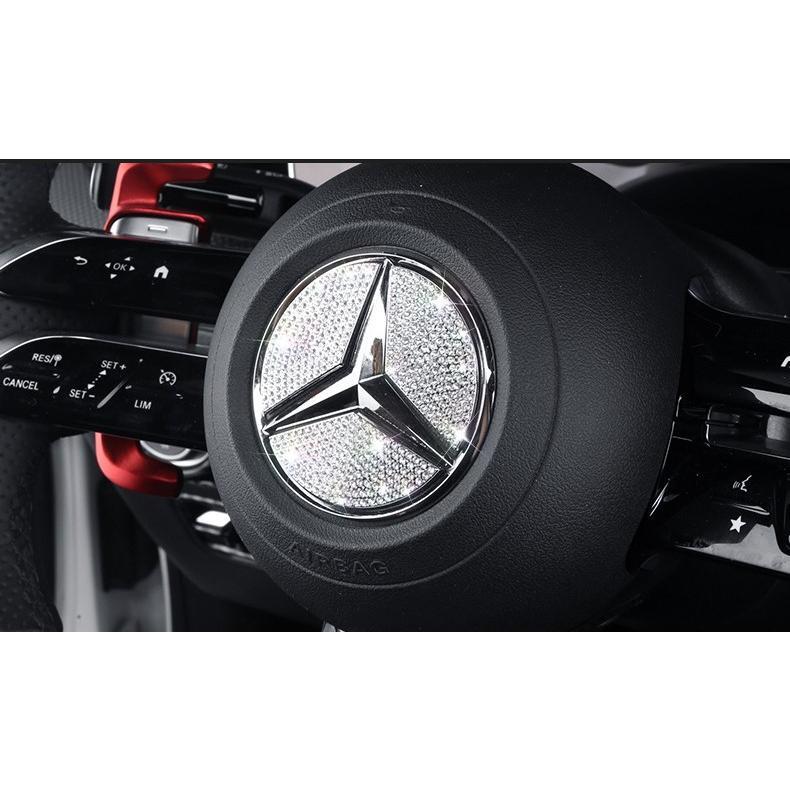 ラグジュアリー♪ ベンツ スワロフスキー ステアリング エンブレム カバー メルセデスマイバッハ X296 EQS680 SUV拍卖