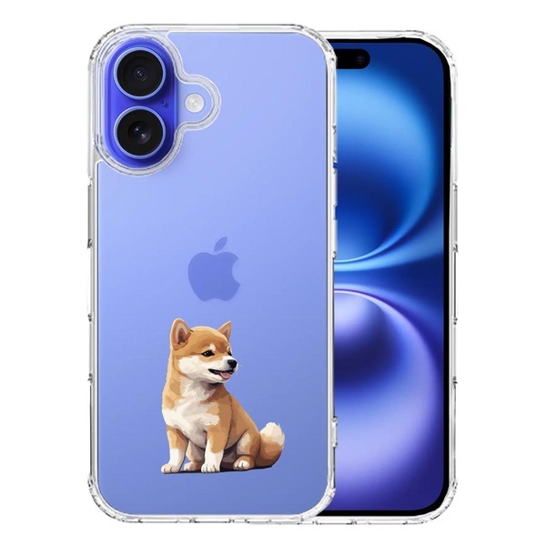 iPhone16 ケース クリア わんこ 柴犬 パピー スマホケース 側面ソフト 背面ハード ハイブリッド拍卖