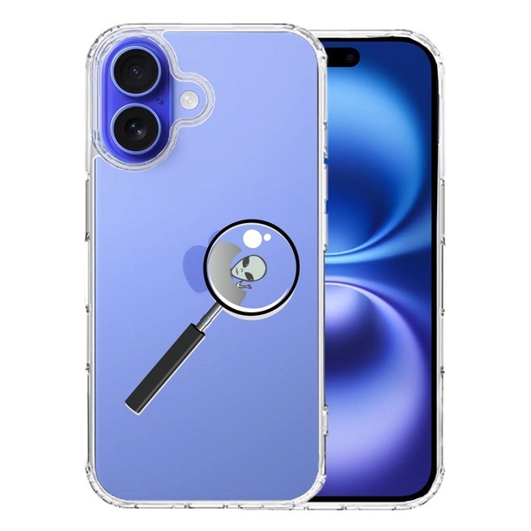 iPhone16 ケース クリア 宇宙人 りんごの後ろに スマホケース 側面ソフト 背面ハード ハイブリッド拍卖