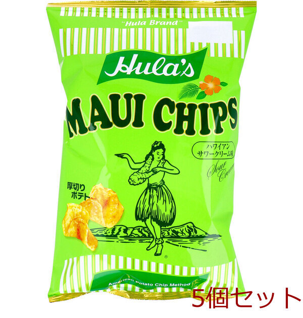 フラ印 マウイチップス ハワイアンサワークリーム味 125g 5個セット拍卖