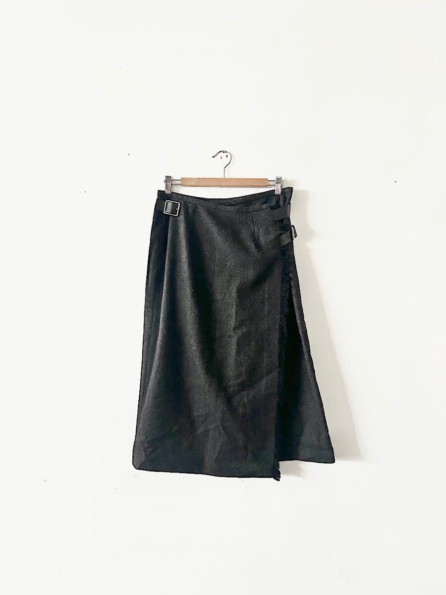 O'NEIL OF DUBLIN ツイードラップスカート チャコール拍卖