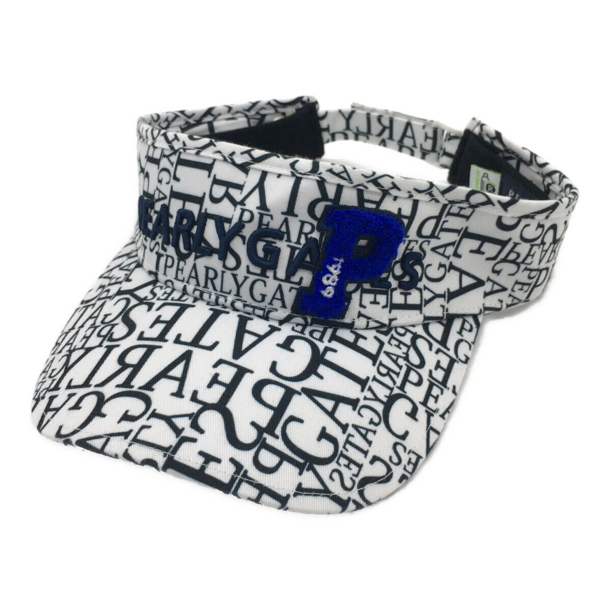 coco 中古【値下げ】 パーリーゲイツ PEARLY GATES サンバイザー フリー ホワイト メゾンロゴ柄 レターパックプラス発送可 91487拍卖